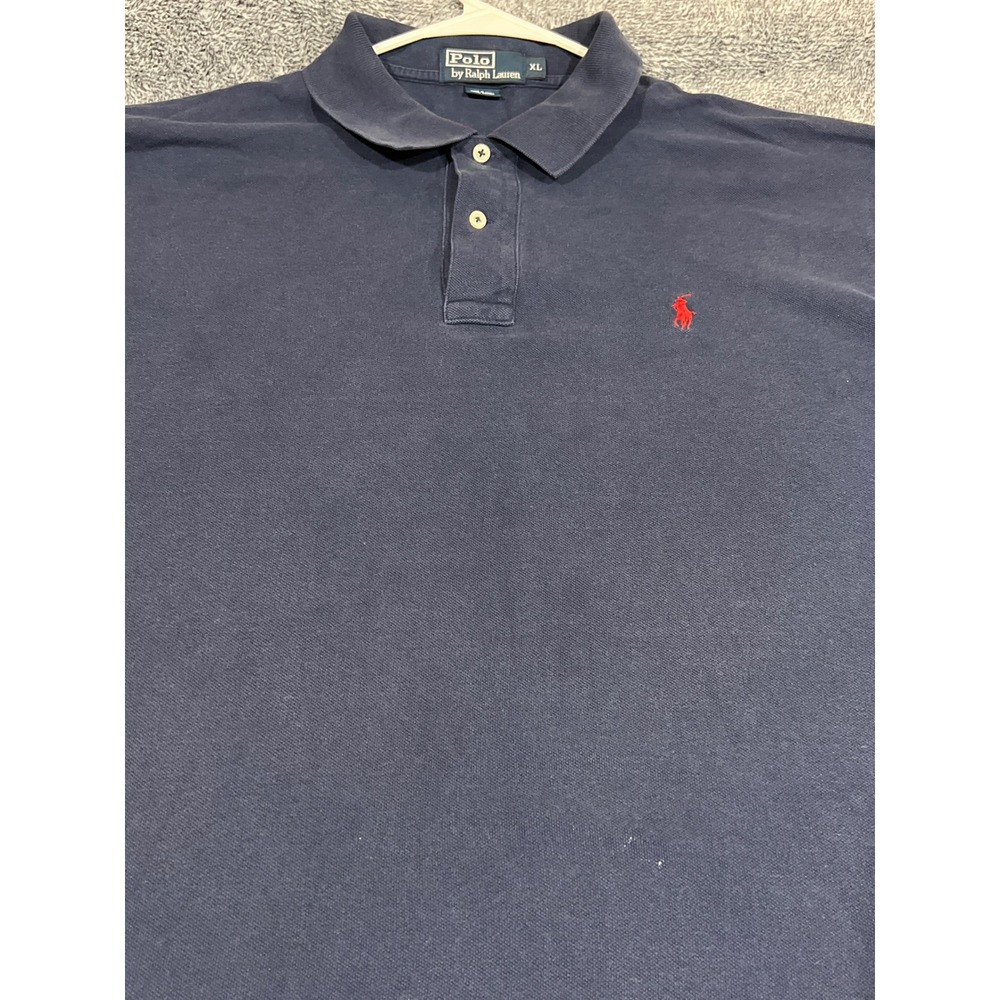 Polo Ralph Lauren Mens XL Navy Blue Short Sleeve Cotton Pique Pony Polo Shirt